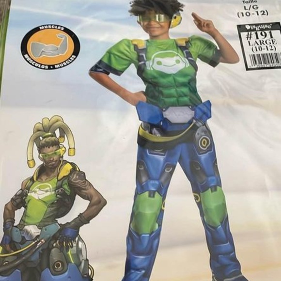 BRAND NEW boy overwatch lucio halloween jumpsuit cosplay costume size L 10-12 - Picture 8 of 10